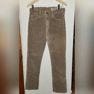 AG Adriano Goldschmied Mari Straight Skinny Corduroy Pants In Tan